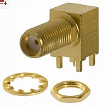 Разъем ВЧ SMA-KWE-L13.2, 12.7, SMA, розетка, угловой на плату, длинный, YEXIN